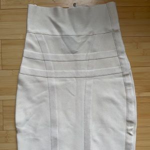 Herve Leger Cream Ivory Short Skirt White XS Women